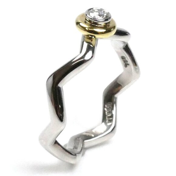 TIFFANY 18k Gold Diamond Ring - Picture 2 of 7